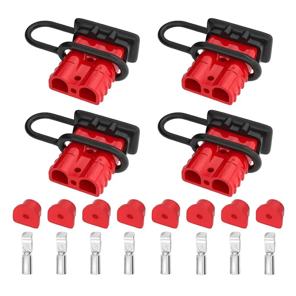 Anderson Style Plug Connectors, 50AMP Wire Harness Plug Kit for 6-12 Gauge Cables, 12V-36V